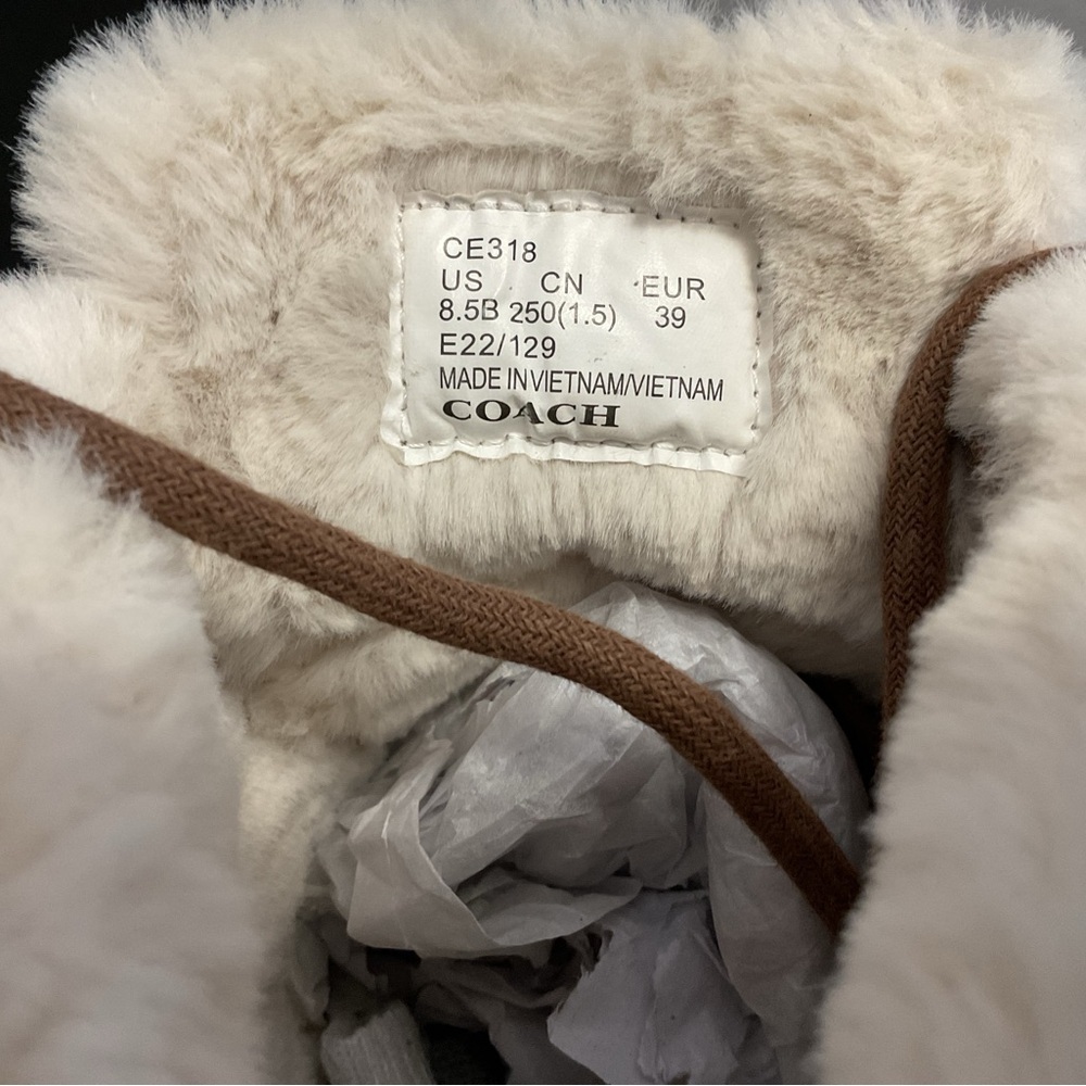 Coach Women's Tan and Brown Shearling Boots - Picture 6 of 8